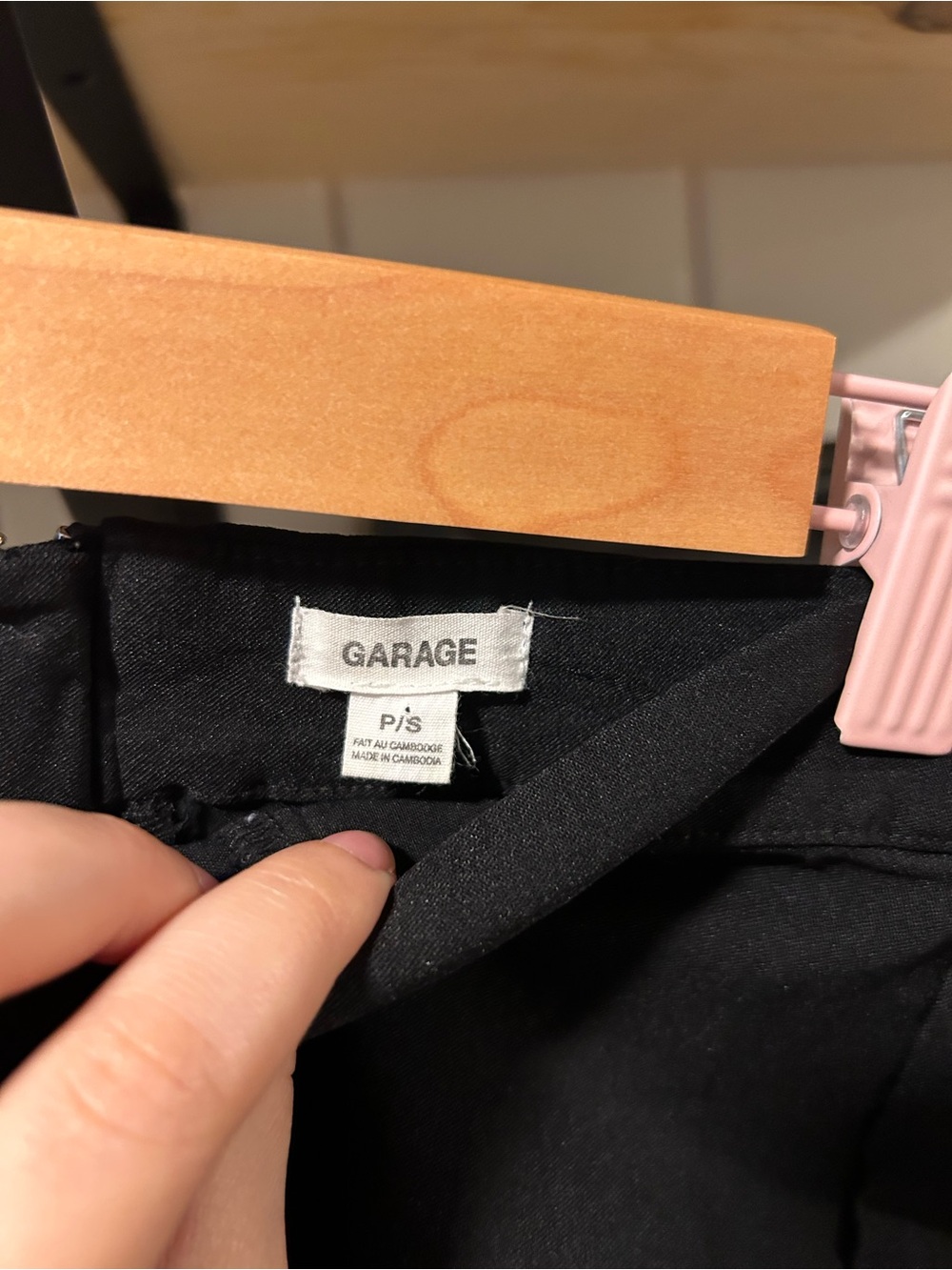 Garage Black Mini Skirt with Front Slit - Picture 2 of 3
